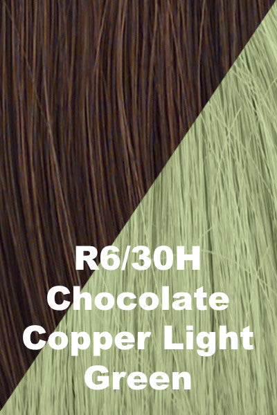 Hairdo Wigs Extensions - 23 Inch Color Splash Pony (#HD23CP) Pony Hairdo by Hair U Wear (R6/30H) Chocolate Copper w/ Light Green  