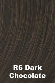 Color Dark Chocolate (R6) for Raquel Welch wig Cinch.  Rich dark chocolate brown.