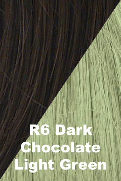 Hairdo Wigs Extensions - 23 Inch Color Splash Pony (#HD23CP) Pony Hairdo by Hair U Wear (R6) Dark Chocolate w/ Light Green  