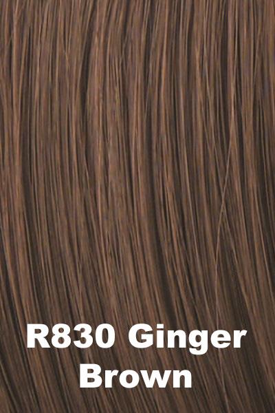 Color Ginger Brown (R830) for Raquel Welch Top Piece Sonata.  Medium golden brown blended with medium auburn.