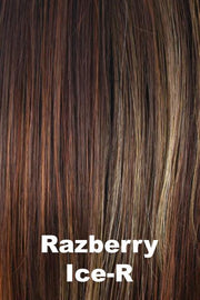Color Razberry Ice-R for Noriko wig Emery #1714. Medium dark brown base with violet hues gradually blending into dark copper highlights and ash blonde and rouge undertones.