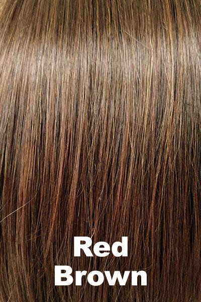 Color Red Brown for Rene of Paris wig Nolan (#2399). A blend of rich brown and reddish brown with a warm undertone.
