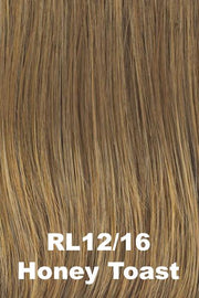 Color Honey Toast (RL12/16) for Raquel Welch Top Piece Go All Out 16".  Dark blonde with neutral blonde and warm blonde highlights.