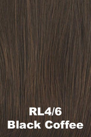 Color Black Coffee (RL4/6) for Raquel Welch Top Piece Go All Out 10".  Rich brown base blended with medium chocolate brown.