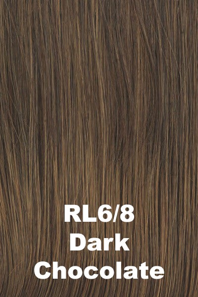 Color Dark Chocolate (RL6/8) for Raquel Welch Top Piece Beautiful Illusion.  Medium chocolate brown blended with warm medium brown.