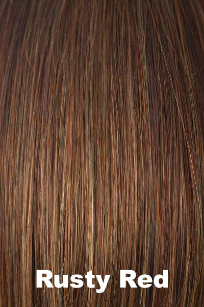 Color Rusty Red for Rene of Paris wig Rina #2381. A blend of reds, browns and dark blondes.