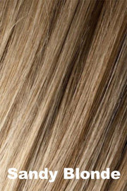 Color Sandy Blond for Noriko wig Mariah #1613. Blend of cream, honey, ash and toffee blonde.