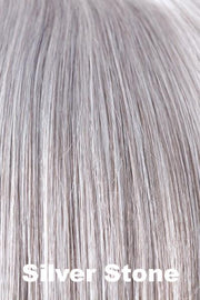 Color Silver Stone for Noriko wig Alva #1715. Silver white and dark brown base with salt and pepper ends