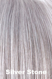 Color Silver Stone for Noriko wig Brett #1720. Silver white and dark brown base with salt and pepper ends