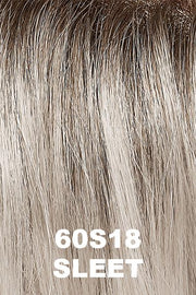 Color 60S18 (Sleet) for Jon Renau wig Cameron (#5980). Shaded white and ash blonde blend with dark roots. 