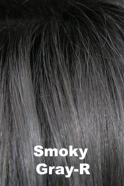 Color Smoky Gray-R for Noriko wig Zion #1712. Cool silver grey base with a lavender and blue hue and blue black root.