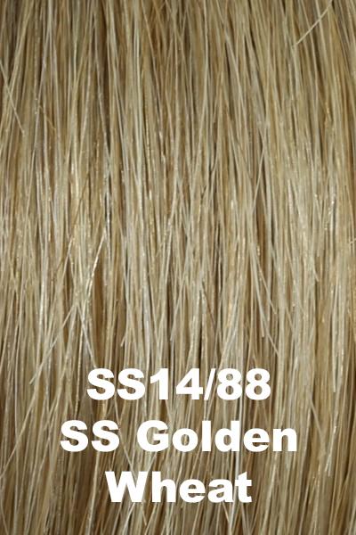 Color Shaded Golden Wheat (SS14/88) for Raquel Welch wig Success Story Human Hair.  Dark blonde base with natural blonde, creamy blonde highlights, and dark roots.