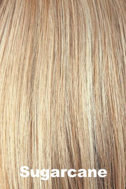 Color Sugar Cane for Amore wig Kensley #4207. Medium blonde base with caramel and dusty blonde lowlights and highlights.