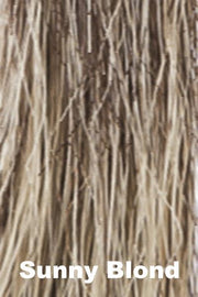 Color Sunny Blond for Noriko wig Megan #1607. Palest ash blonde base with dark beige brown lowlights and light golden blonde highlights.